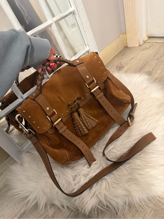 Mulberry Handbags - Mulberry Brown Suede Tassel Alexa two way bag flap saddle bag crossbody fringe